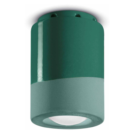 PI stropné svietidlo, valcovité, 8,5 cm, zelené Ferro Luce