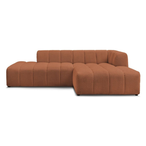 Terakotová rohová pohovka z textílie buklé (pravý roh/s leňoškou) Annecy – Bobochic Paris