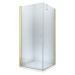 MEXEN/S - Pretoria otváracia sprchovací kút 80x70, sklo transparent, zlatá + vanička 852-080-070