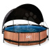 Bazén so strieškou a filtráciou Wood pool Exit Toys kruhový oceľová konštrukcia 300*76 cm hnedý 
