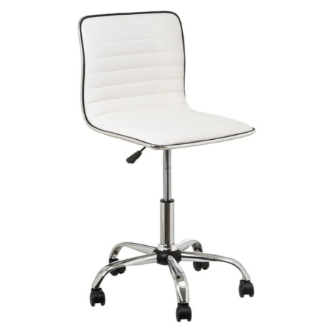 Biela kancelárska stolička z imitácie kože – Casa Selección