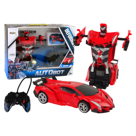 mamido Elektrické autíčko Robot Transformer 2v1 s ovládačom RC na diaľkové ovládanie v červenej 