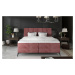 NABBI Altama 180 čalúnená manželská posteľ s úložným priestorom ružová