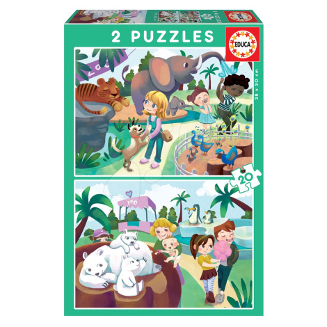 Puzzle At the ZOO Educa 2 x 20 dielov od 4 rokov