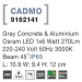 Svietidlo nova luce CADMO R WALL GREY nástenné, IP 65, 6 W