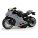 mamido  Športový motocykel šedý oranžový popruhy 1:12 Drive Pull-Back Light Sound
