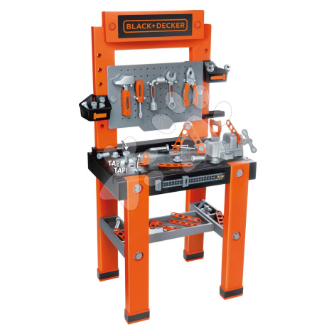 Pracovná dielňa Bricolo One Workbench Black&Decker Smoby so zatĺkačkou a 79 doplnkami 103 cm vys