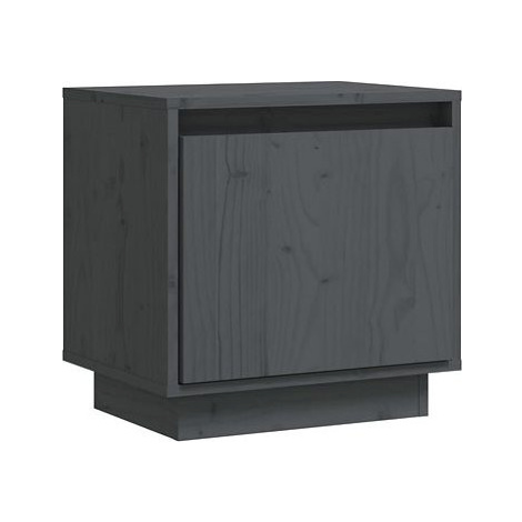 SHUMEE Nočný stolík sivý 40 × 30 × 40 cm masívne borovicové drevo, 813309