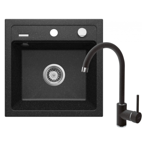 DEANTE DEANTE - Zorba grafit - Granitový drez vrátane batérie, 1 - bowl ZQZA2103