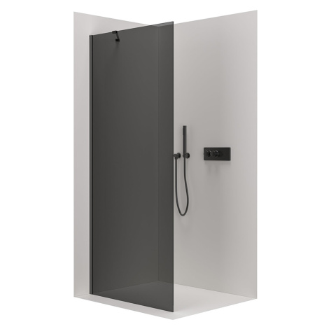 Cerano Onyx, sprchová zástena Walk-in, čierna matná, grafitové sklo - 150x200 cm, CER-CER-8050BD