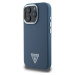 Guess PU Grained Triangle Logo Zadný Kryt pre iPhone 16 Pro Max Blue