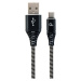 Kabel CABLEXPERT CC-USB2B-AMCM-1M-BW USB 2.0 AM na Type-C kabel (AM/CM), 1m, opletený, černo-bíl