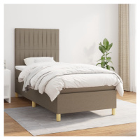 vidaXL Posteľný rám boxspring s matracom sivohnedý 90x190 cm látka