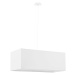 Biele závesné svietidlo so skleneno-textilným tienidlom Gryfin Bis – Nice Lamps