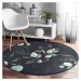 Tmavosivý prateľný okrúhly koberec vhodný pre robotické vysávače ø 80 cm Comfort – Mila Home