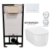 DEANTE Podstavný rám, pre závesné WC misy + SLIM tlačidlo bílé  + WC CERSANIT INVERTO + SEDADLO 