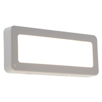 Moderné obdĺžnikové vonkajšie nástenné svietidlo šedé vrátane LED - Prim