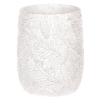 Váza betónová - motív ihličia, bielo-strieborné.