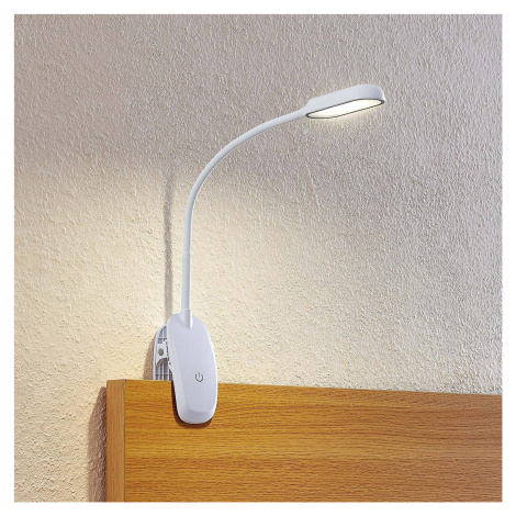 Prios LED svietidlo Najari, biele, nabíjateľná batéria, USB, výška 51 cm