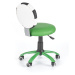 HALMAR Gol detská stolička na kolieskach zelená / biela / čierna