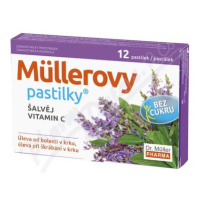 MÜLLEROVE PASTILKY so šalviou bez cukru 12 ks