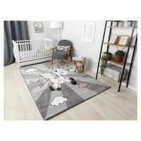 DW Sivý detský koberec Unicorn Rozmer: 80x150 cm