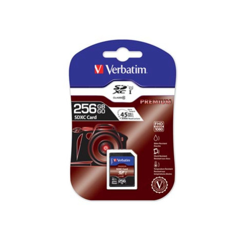 Verbatim paměťová karta Secure Digital Card Premium U1, 256GB, SDXC, 44026, UHS-I U1 (Class 10)
