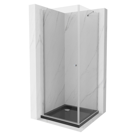 MEXEN/S - Pretória sprchovací kút 70x70, transparent, chróm + sprchová vanička vrátane sifónu 85