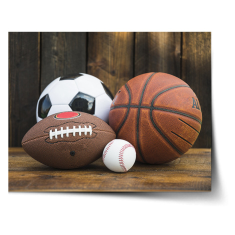 Plagát Športové lopty - 90x60 cm