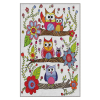 Detský protišmykový koberec Conceptum Hypnose Owls, 100 x 200 cm