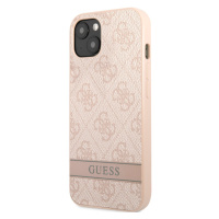 Plastové puzdro Guess na Apple iPhone 13 GUHCP13MP4SNP PU 4G Stripe ružové