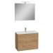 Kúpeľňová zostava s umývadlom, zrkadlom a osvetlením VitrA Mia 79x61x39,5 cm dub MIASET80D