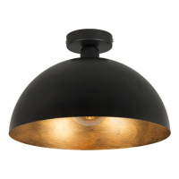 Priemyselné stropné svietidlo čierne so zlatom 35 cm - Magna