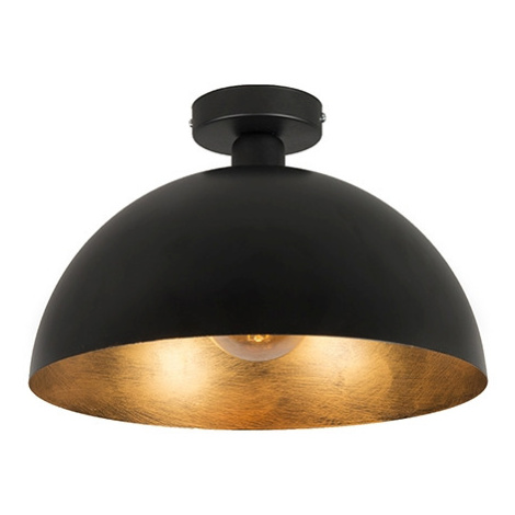 Priemyselné stropné svietidlo čierne so zlatom 35 cm - Magna QAZQA