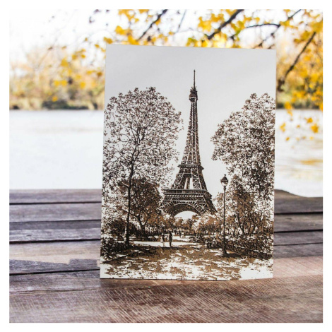 Eiffelovka v Paríži - Gravírovaný 3D obraz na stenu
