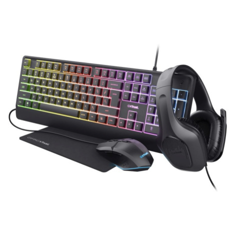 TRUST Sada slúchadla + myš + klávesnica + mousepad GXT 792 Quadrox 4v1 Gaming Bundle