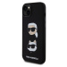 Karl Lagerfeld Liquid Silicone Karl and Choupette Heads Zadný Kryt pre iPhone 15 Plus Black