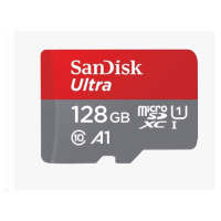 SanDisk MicroSDXC karta 128 GB Ultra (140 MB/s, A1 Class 10 UHS-I) + adaptér