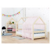 Benlemi Ľahká šifónová strieška na posteľe domček s bočným štítom Zvoľte farbu: Ružová