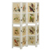 Paravan biela / vzor vtáky Dekorhome 178x165 cm (5-dielny),Paravan biela / vzor vtáky Dekorhome 