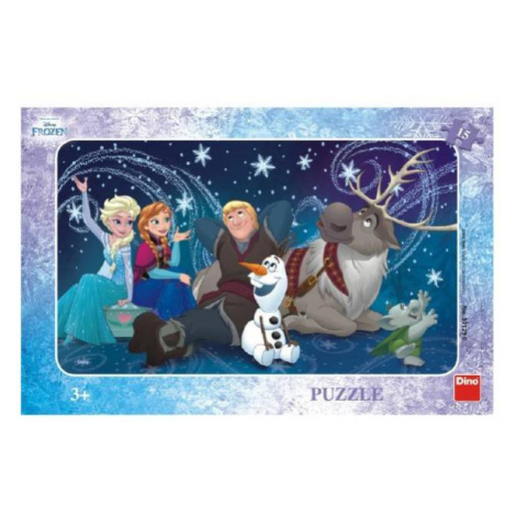 Puzzle Snehové vlocky doskové 15 dielikov Frozen / Ľadové královstvo 30x19cm