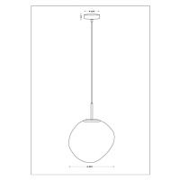 Závesné svetlo Canopus, fialová farba, Ø 36 cm, sklo, E27