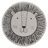 Krémovobiely detský koberec Ragami Lion, ø 160 cm