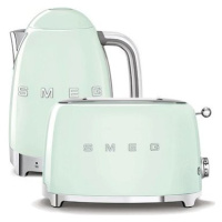 rychlovarná konvice SMEG 50's Retro Style 1,7l LED indikátor pastelově zelená + topinkovač SMEG 