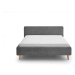 Tmavosivá čalúnená dvojlôžková posteľ s úložným priestorom s roštom 160x200 cm Mattis - Meise Mö