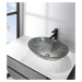 SAPHO - PURUS gravírované sklenené umývadlo na dosku 50x36 cm, čierna TY305SG