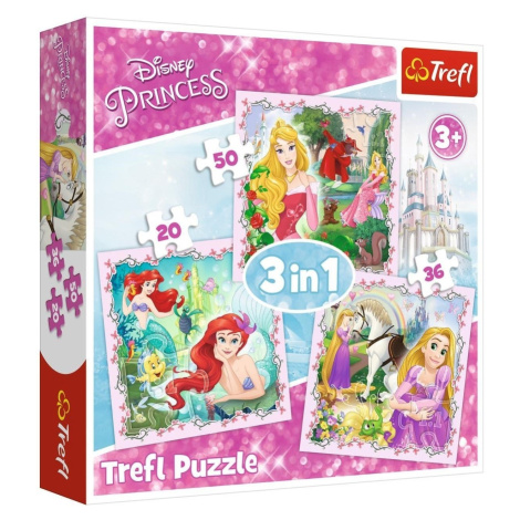 Trefl Puzzle 3v1  Rapunzel, Aurora a Ariel  Disney Princess