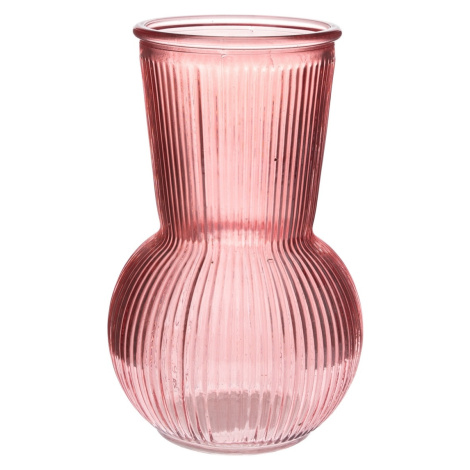 Sklenená váza Silvie, ružová, 11 x 17,5 cm