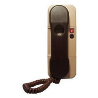 telefón domáci hnedá/béžová vyzváňanie elektronické, 1 tlačidlo protistanice (TESLA Stropk