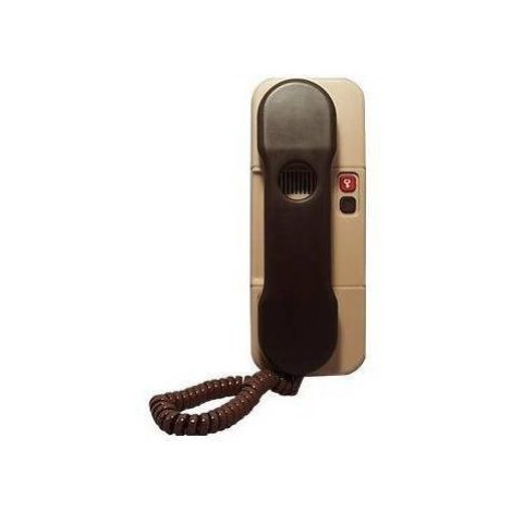 telefón domáci hnedá/béžová vyzváňanie elektronické, 1 tlačidlo protistanice (TESLA Stropk
